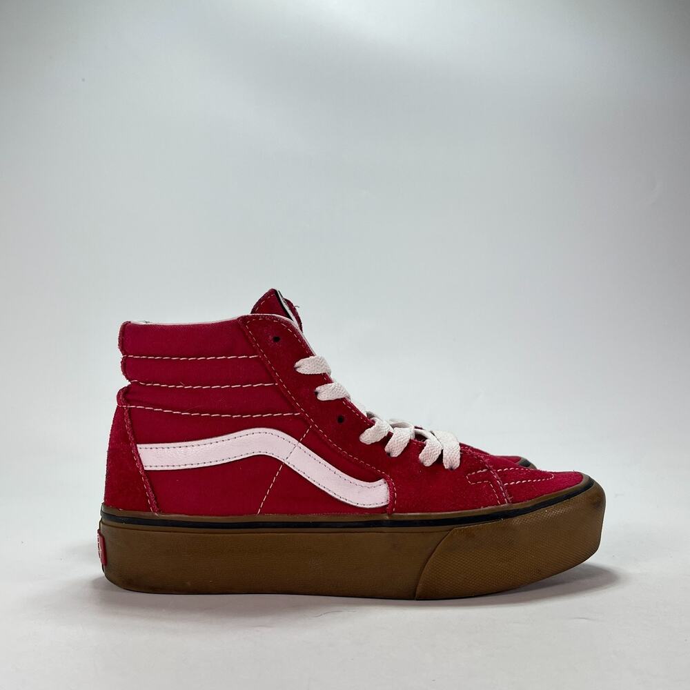 Vans Sk8-Hi Platform Red High Top Skater Sneakers Shoes 721454 Womens Size 7